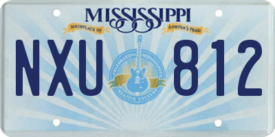 MS license plate NXU812