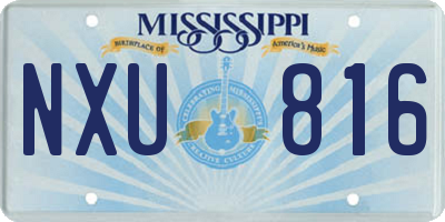 MS license plate NXU816