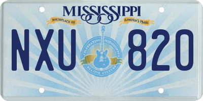 MS license plate NXU820