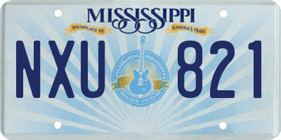 MS license plate NXU821