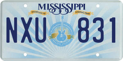 MS license plate NXU831
