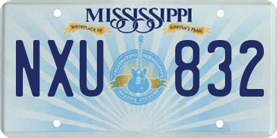 MS license plate NXU832