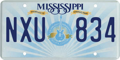 MS license plate NXU834