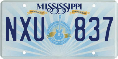 MS license plate NXU837