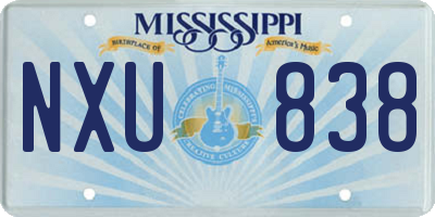 MS license plate NXU838