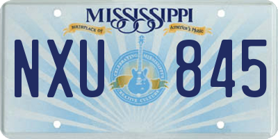 MS license plate NXU845