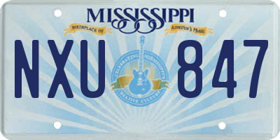 MS license plate NXU847