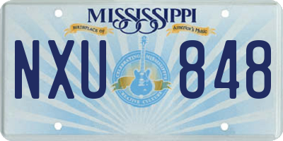 MS license plate NXU848