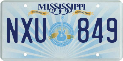 MS license plate NXU849