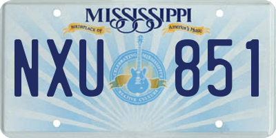 MS license plate NXU851