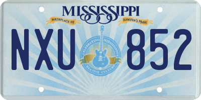 MS license plate NXU852