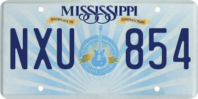 MS license plate NXU854