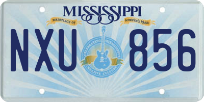 MS license plate NXU856