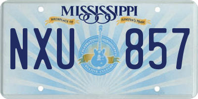 MS license plate NXU857