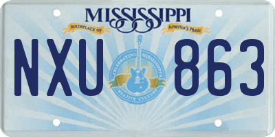 MS license plate NXU863