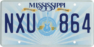 MS license plate NXU864