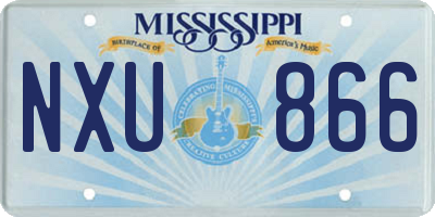 MS license plate NXU866