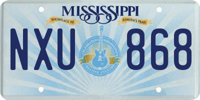 MS license plate NXU868