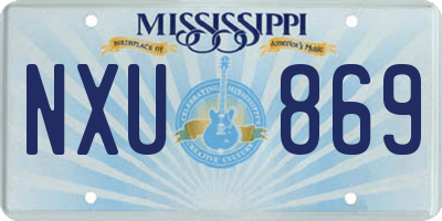 MS license plate NXU869