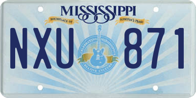 MS license plate NXU871