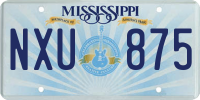 MS license plate NXU875