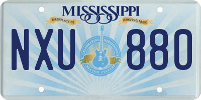 MS license plate NXU880