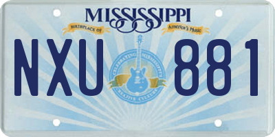 MS license plate NXU881