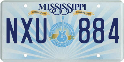 MS license plate NXU884