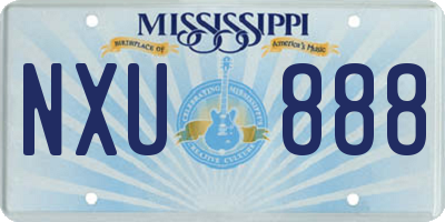 MS license plate NXU888