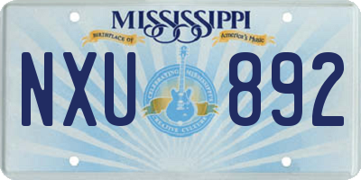MS license plate NXU892