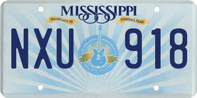 MS license plate NXU918