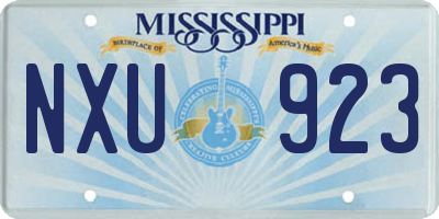 MS license plate NXU923