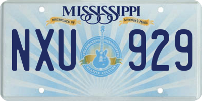 MS license plate NXU929