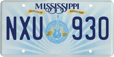 MS license plate NXU930
