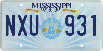 MS license plate NXU931