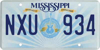 MS license plate NXU934