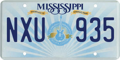 MS license plate NXU935
