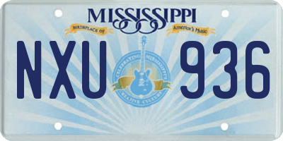 MS license plate NXU936