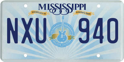 MS license plate NXU940