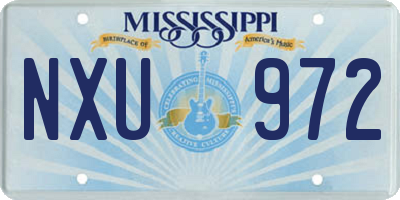 MS license plate NXU972