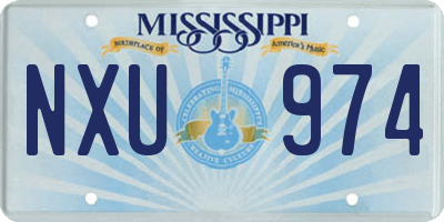 MS license plate NXU974