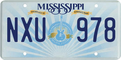 MS license plate NXU978