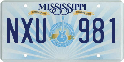MS license plate NXU981