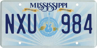 MS license plate NXU984