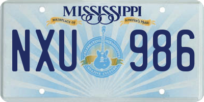 MS license plate NXU986