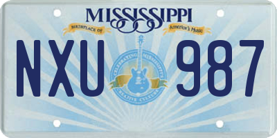 MS license plate NXU987
