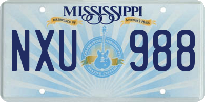 MS license plate NXU988