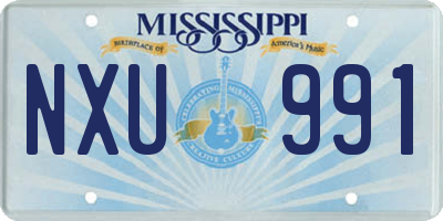 MS license plate NXU991