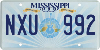 MS license plate NXU992