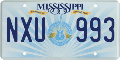 MS license plate NXU993